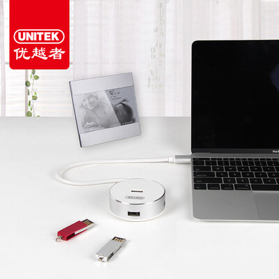 

Улучшенный человек (UNITEK) USB 3.0 высокоскоростной разветвитель расширитель буксирует четыре HUB HUB 0,3 м с С-типа OTG преобразователь интерфейса несколькими головками компьютера черный Y-3098GBK