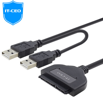 

IT-CEO Y1YQ-2 USB20 to SATA hard disk adapter 25-inch hard drive data cable adapter cable hard drive easy drive line dual USB power supply black