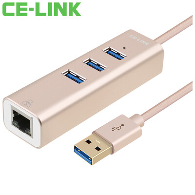 

CE-LINK USB3.0 к интерфейсу RJ45 для кабеля USB-кабель с интерфейсом Gigabit Ethernet 3-портовый концентратор / концентратор / концентратор Apple Mac для подключения внешней сетевой карты Земля Hao gold A1911