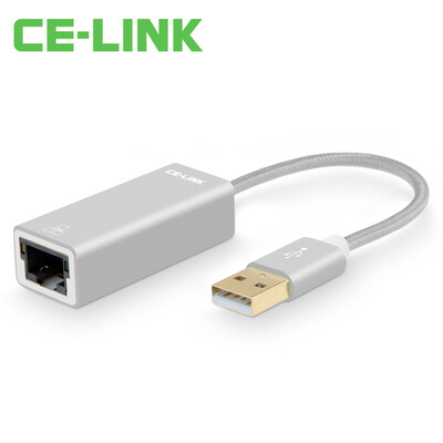 

CE-LINK USB20 cable 100M network card-free drive 100M Ethernet adapter USB to RJ45 Mac laptop flat panel external card aluminum alloy silver A1995