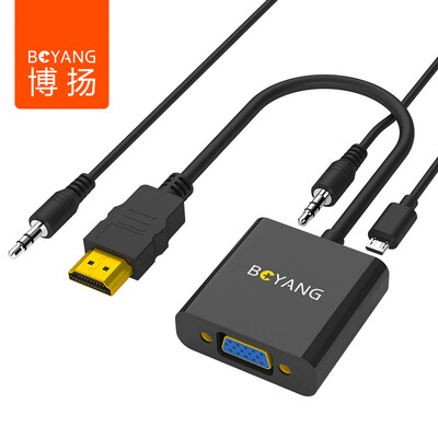 

Bo Yang (BOYANG) BY-03Z01N Преобразователь HDMI в VGA-кабель с адаптером для аудио-порта с высоким разрешением