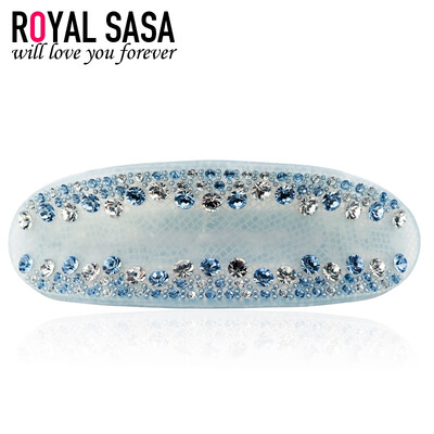 

Royal Sasa (Royalsasa) headdress hair accessories horizontal folder spring clip tray top clip ponytail acrylic crystal imitation blue