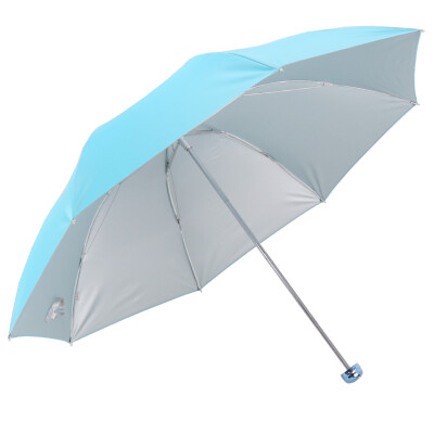 

Jingdong supermarket] Paradise umbrella silver plastic high-density polyester three fold ultra-light sunny umbrella sun umbrella green 336T