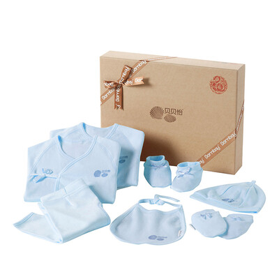 

Beibei Yi Bornbay gift box spring newborn full moon gift box package spree BB8051 light powder 03 white heaven&earth cover gift box seven sets of 6 months 66cm