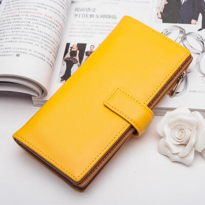

Leather ladies wallet zipper buckle fashion cowhide female wallet in long section