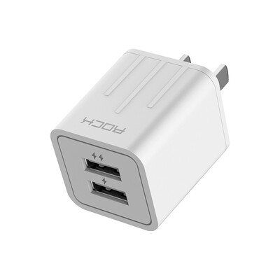 

Locke (ROCK) Apple Charger Dual-port mobile phone head for iPhone7 / 6 / 5s Samsung millet Huawei Meizu flat 2.1A T2 white