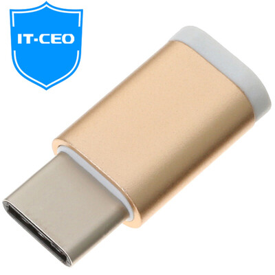 

IT-CEO Micro USB to Type-C adapter Andrews phone data charging line conversion head gold support music millet 5 Meizu PRO5 Y2TYPE-C-1B