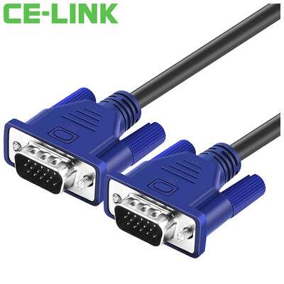 

CE-LINK VGA кабель (3 + 6) 2m магнитный экран с помощью компьютера подключения кабеля HD видеопроекторы отображать видео высокой четкости A1860 черная линия