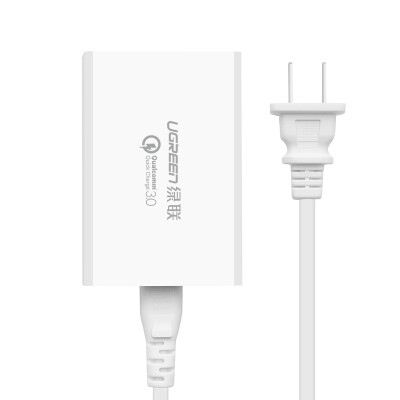 

Green Union QC30 fast charge charger flash charging head multi-port USB plug Andrews mobile phone fast power adapter support music as millet 5 Samsung Huawei 30561 white