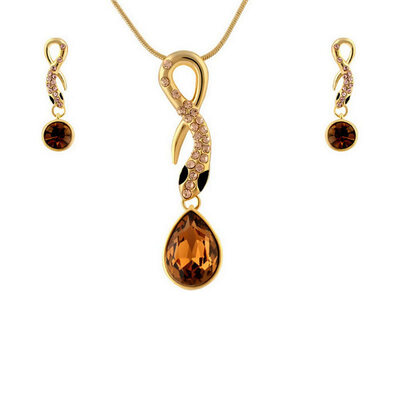 

Yoursfs@ Gold Color Noble Elegance Austrian Crystal Snake Pendant Necklace Earrings Jewelry Sets for women