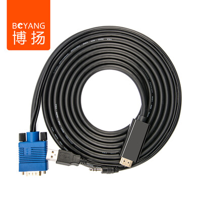 

Bo Yang (BOYANG) BY-HD05 HDMI to VGA high-definition line with audio band power supply notebook connected display projector 5 meters