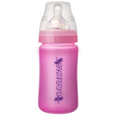 

Bayer Xin BABISIL newborn wide mouth silicone coated protective glass bottle 240ml powder BS4815