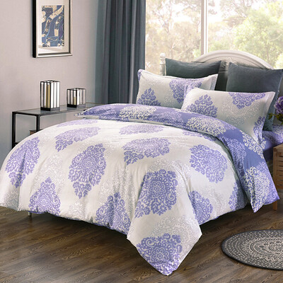 

Yalu free four-piece home textile bedding cotton twill suite 15 m 18 m bed for quilt cover 200 230cm Europe Yun Huacai purple