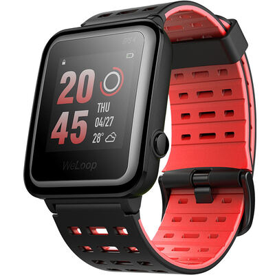 

WeLoop Weir Hey 3S Multi-function GPS Smart Sports Watch Dynamic Heart Rate Monitoring 30 Days Life 50m Deep Waterproof Caller Message Content Reminder Dial Can Replace Colorful Red