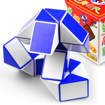 

Magic hand magic magic cube section 24 Variety magic scale Magic snake stretch puzzle educational toys for children decompression blue&white