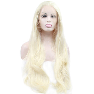 

Anogol Long Loose Wave Peruca Laco Sintetico Glueless Heat Resistant Fiber Natural Hair Wigs Light Blonde Synthetic Lace Front Wig