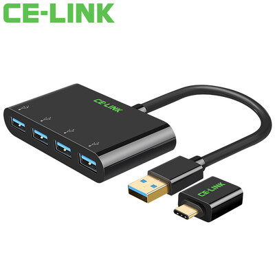 

CE-LINK 1660 USB30 high-speed expansion 4-port HUB hub with Type-c to USB 30AF adapter desktop computer notebook a drag four USB splitter black