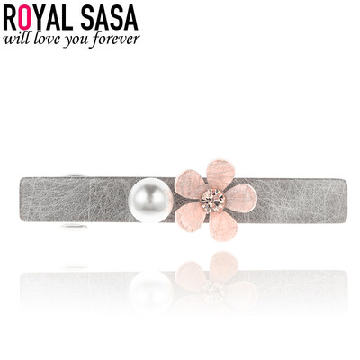 

Royal Sasa headdress hair accessories horizontal folder spring clip tray top clip ponytail flower acrylic crystal gray pink