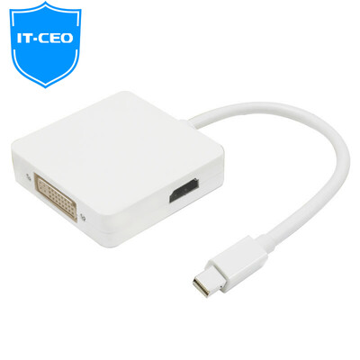 

IT-CEO V08DDH Mini MINI DP-DP + DVI + HDMI-конвертер MINI Displayopr-адаптер Apple Lightning Interface White
