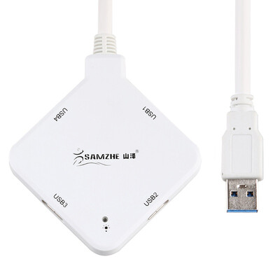 

Shanze (SAMZHE) JXQ-005W USB портативного высокоскоростного разветвителя USB3.0 HUB концентратора четыре расширенного ноутбука рабочего стола задерживается четыре белых