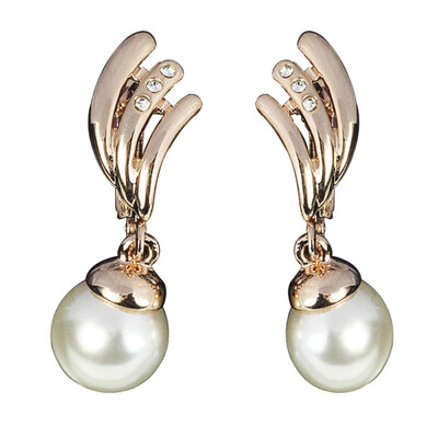 

Yoursfs@ Free Shipping Rose Gold Color Crystal Fashion Crystal Earrings imitation pearl earrings long earrings women