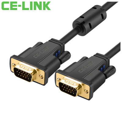 

CE-LINK VGA кабель (3 + 6) 2m магнитный экран с помощью компьютера подключения кабеля HD видеопроекторы отображать видео высокой четкости A1860 черная линия