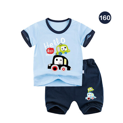 

Yue Tong Lai children's suit summer boy short-sleeved T-shirt harem pants summer suit Y1943 Kazakhstan car 160