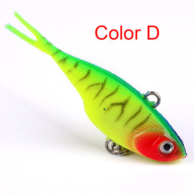 

1PC Мягкая рыбалка Приманки 6.8cm-2.68 "/9.36g-0.33oz Мягкая свинцовая приманка 8 # Высокий угольный крюк 6 цветов Силиконовые воблеры Рыбалка Снасти