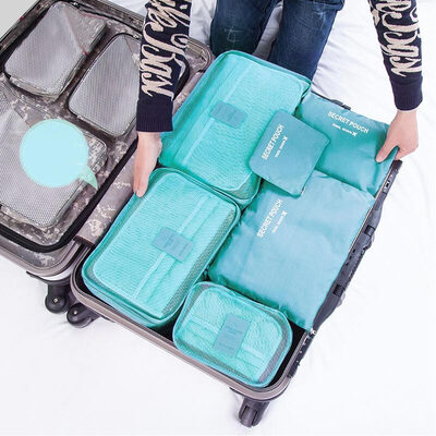 

40000 km travel bag bag waterproof baggage finishing package travel suit travel clothing storage finishing bag lingerie bag 6 six suit SW1003 blue