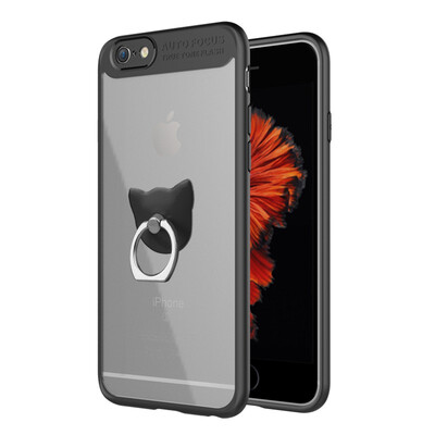 

Mo Fan Apple 6s плюс мобильный чехол iPhone6 ​​плюс чехол (склеенная пленка + кольцевой кронштейн) All-inclusive Прозрачный жесткий корпус задней панели Shocked Soft Shell Black