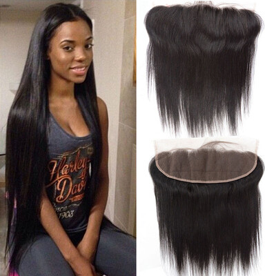 

Iueenly Lace Frontal Closure Straight Hair With Baby Hair 100% Peruvian Remy Hair 13x4 Bleached Knots Free Part