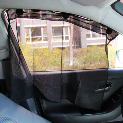 

Fun Car Simple Curtain Универсальная защита от солнца Side Sunshade Privacy Black Silk 2 Pack
