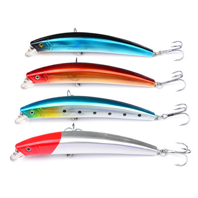 

1pcs / lot Minnow приманивает верхние рыболовные приманки качества 4 приманки для рыбной ловли 5.5 "-13.97cm / 17.03-0.6oz рыболовная снасть 4 # Черный крючок