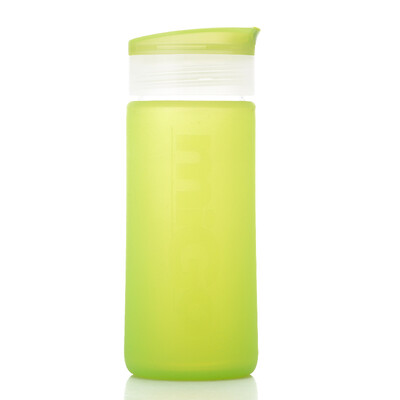 

Jingdong supermarket] MIGO glass cup 0.32L with a portable silicone cover car glass water bottle creative cup
