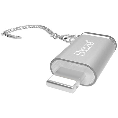 

BIAZE to Apple Data Line Adapter Micro to Lightning Converter Glare Silver Support iPhone5 6s 7 Plus iPad Air Mini ZT9
