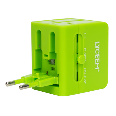 

Blue Orange LYCEEM Global Travel Adapter Charger Dual USB адаптер питания штекер за границей Европейский стандарт Американский стандарт GB Британский стандарт черный