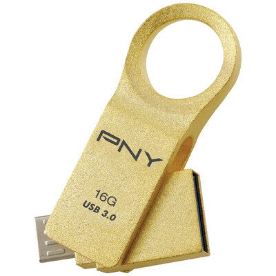 

PNY OU6 16G USB30 fashion gold ring mobile phone computer dual purpose storage disk