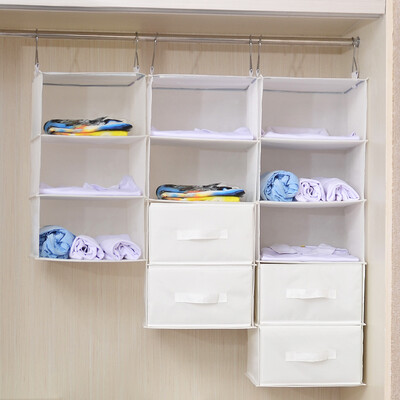 

Bicoy Oxford cloth closet storage hanging bag hanging storage bag storage bag 5 layer kitchen 2 drawers lake blue