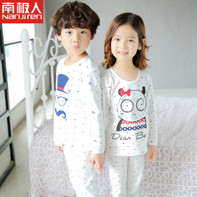 

Antarctic Nanjiren children&39s underwear boys&girls base base autumn clothes pants pajamas cotton wool suit red panda 120