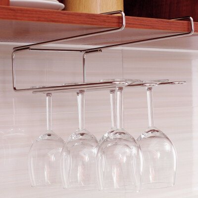 

Jingdong Supermarket] Ou Run Zhe wine rack three rows of design 304 stainless steel hanging under the high wine cup holder