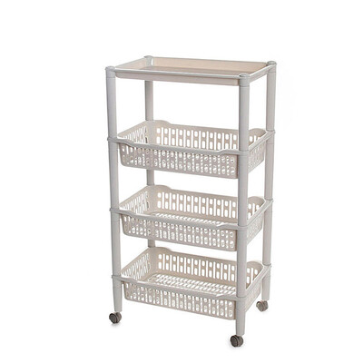

Revitalization luxury four-tier basket wheeled rack bathroom storage rack bathroom corner four-tier trolley rack kitchen storage rack CHM1351