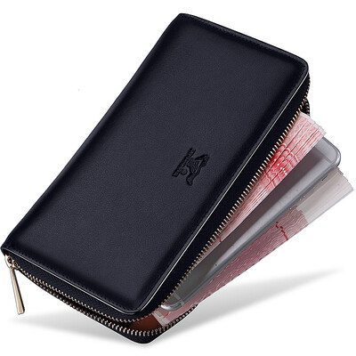 

Seven wolves men handbags large capacity first layer leather zipper purse bag new 1A2154082-02 brown upgrade version of large