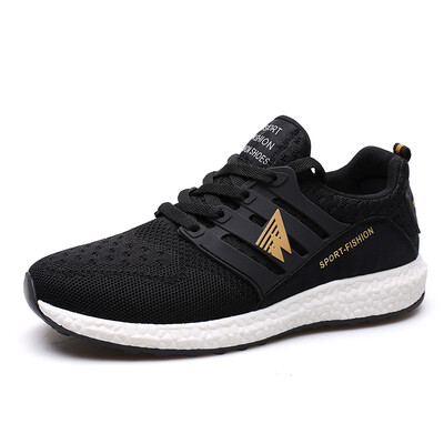 

EGCHI casual shoes men breathable mesh knitted wear jogging mens shoes 19442 black 40