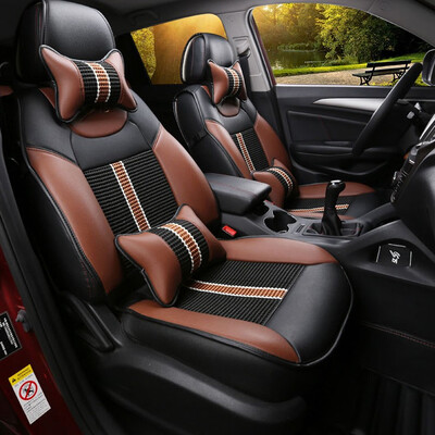 

Huashi Changan CS75 seat cushion CS75 four seasons all-inclusive car seat Changan CS75 modified special business seat cushion seat cover ice silk luxury version - dazzle brown black