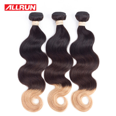 

Allrun Brazilian Virgin Hair Body Wave 3 Bundles T1b427 Three Tone Color Ombre Brazilian Hair Weaving 100g Per Ombre Hair Bundle