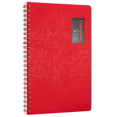 

Qixin COMIX A5 50 double spiral PP face book notepad soft copy notebook Compera original series C7003 red