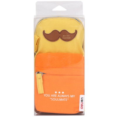 

Deli 31718 creative beard pattern large capacity fashion student pencil blue