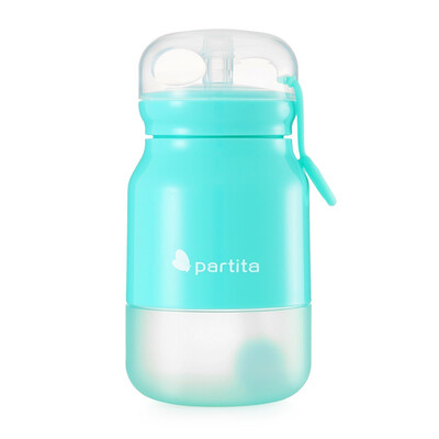 

Variant partita children&39s silicone straw water bottle 350ml jade green