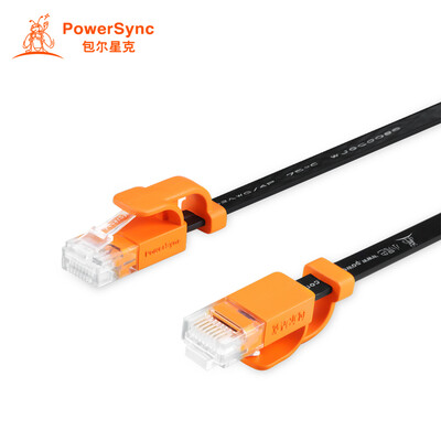 

Baostele (PowerSync) CLN6GAF0030 Cat6 супер шесть сетевых кабелей противоскользящий плоский провод витая пара гигантский черный с оранжевым 3 метра