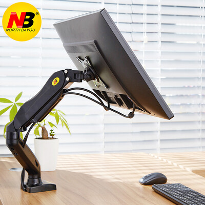 

NB F80 LCD Computer Monitor Stand Desktop Wall Universal Mount Rotary Retractor Free Punch Table Bracket 17-27 Inches